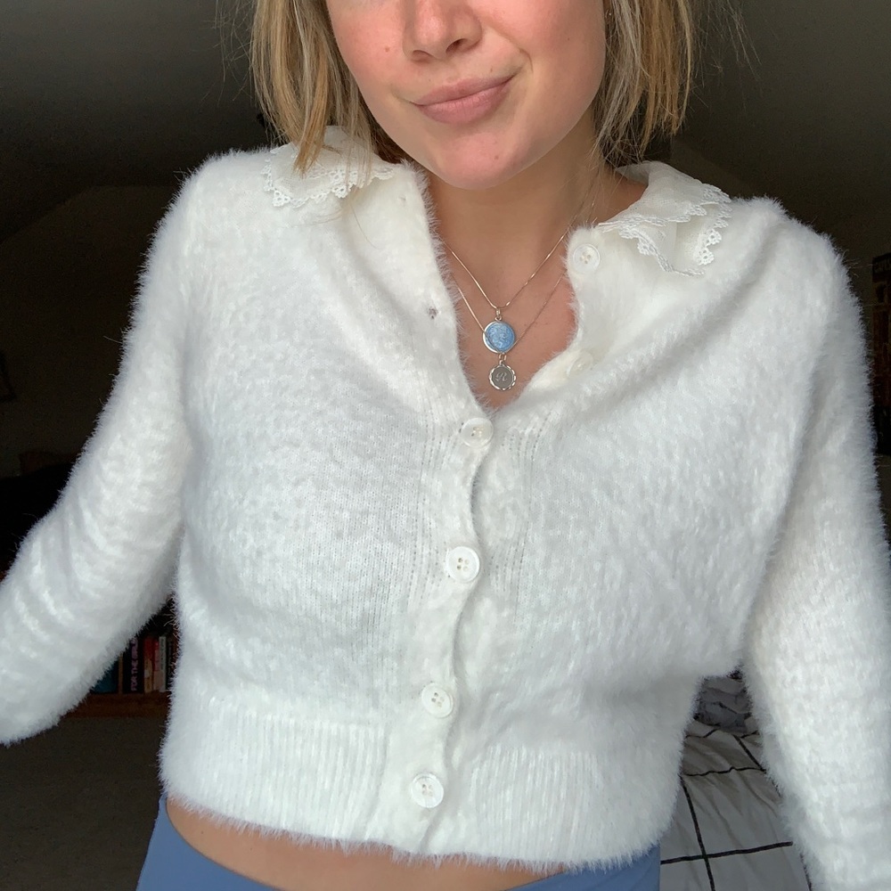 super soft elegant white sweater